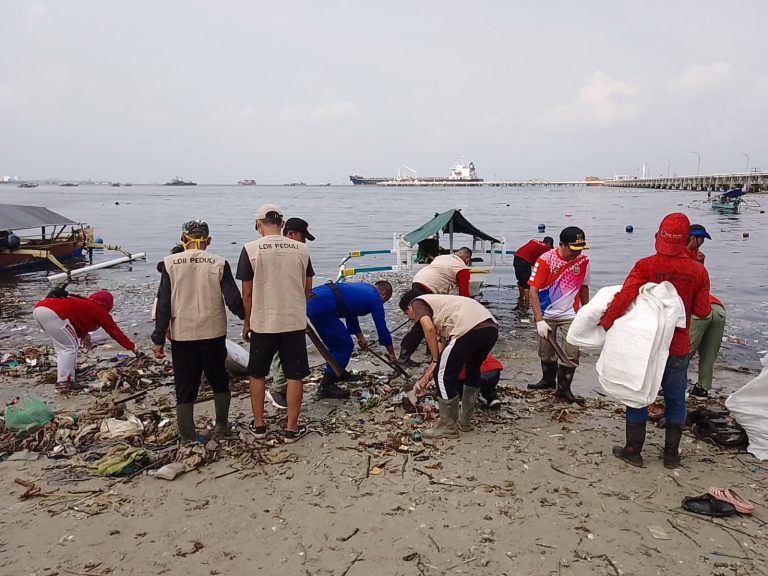 PC LDII bersama Uspika Panjang lakukan bersih-bersih pantai.